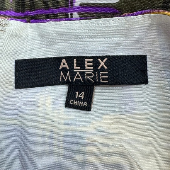 Alex Marie Bora Bora Lark Sheath Dress Sleeveless Bow Accent Abstract Print  14 - Picture 12 of 13